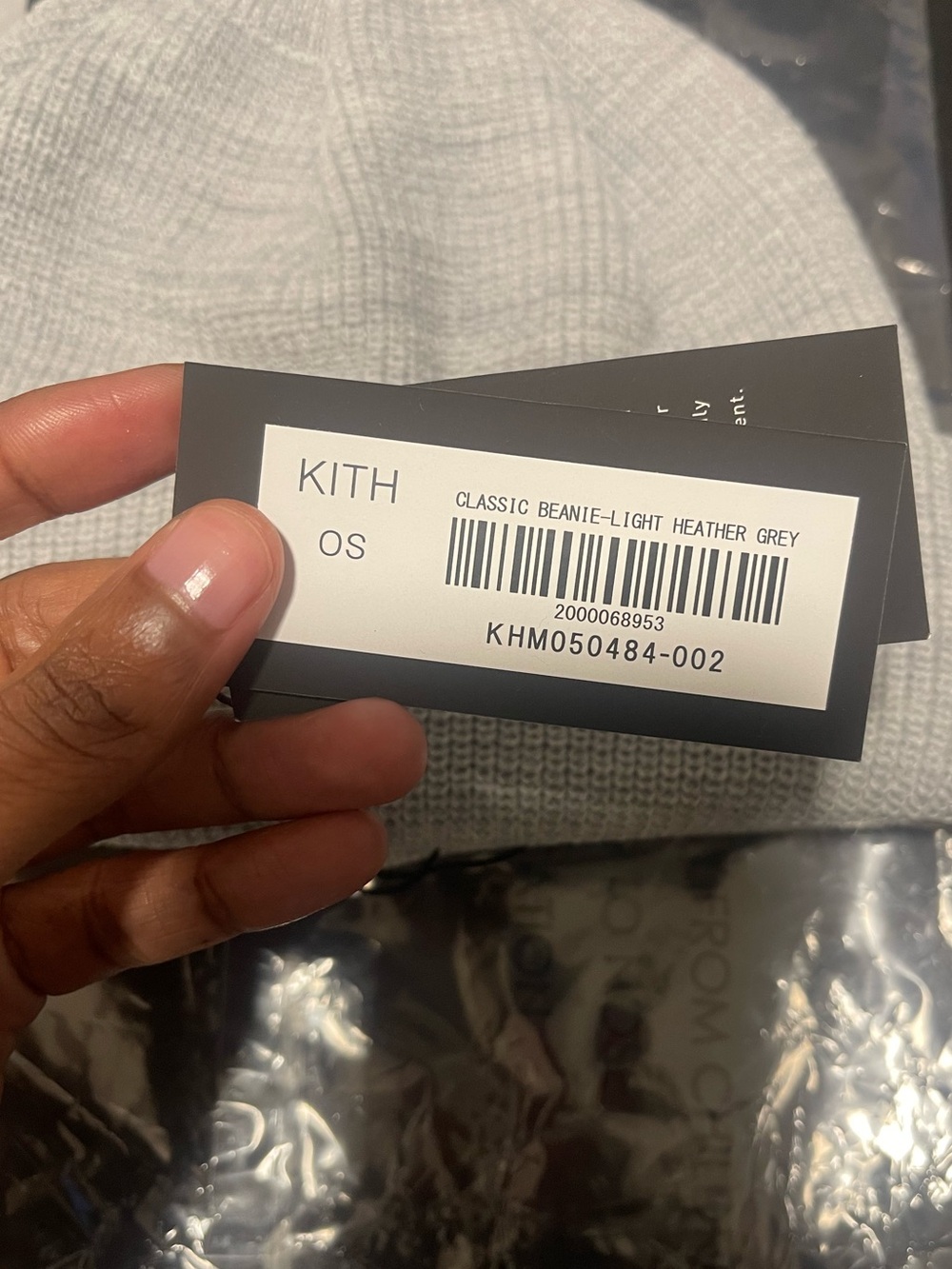 Authentic Kith Light Gray Ribbed Cuff Beanie - Picture 3 of 5